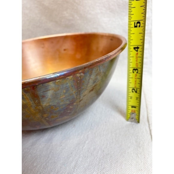 Philippe Richard Copper round bottom Mixing bowl brass ring - Picture 5 of 6